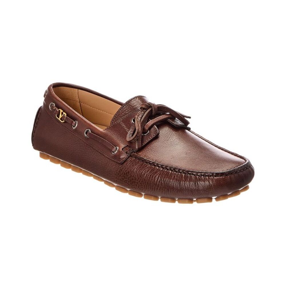 Valentino Leather Loafer, Brown